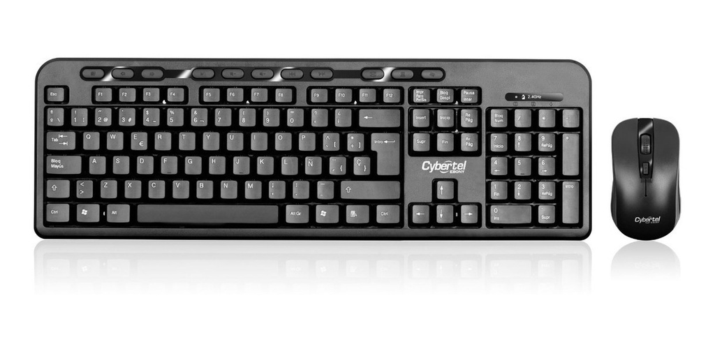 KIT TECLADO Y MOUSE INALAMBRICO CYBERTEL EBONY, CYB T800
