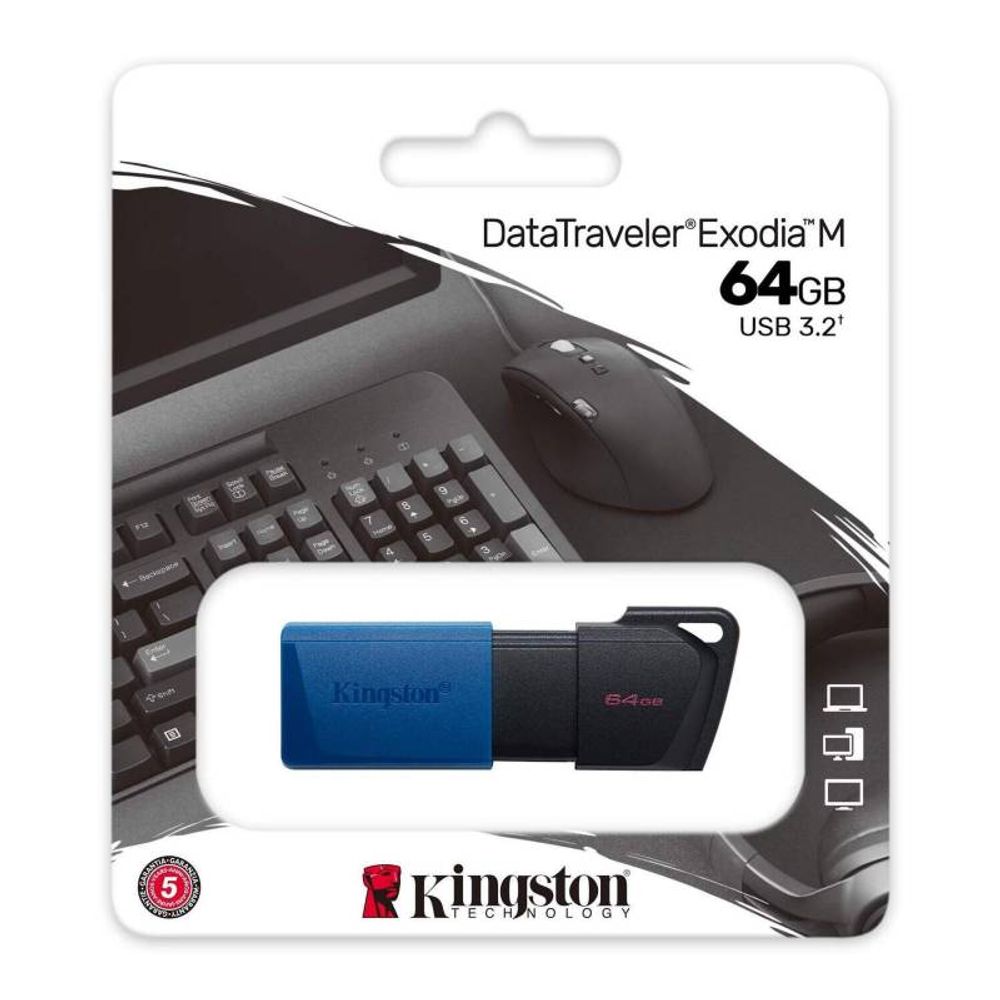 MEMORIA USB KINGSTON EXODIA M 64GB, 3.2, BLUE