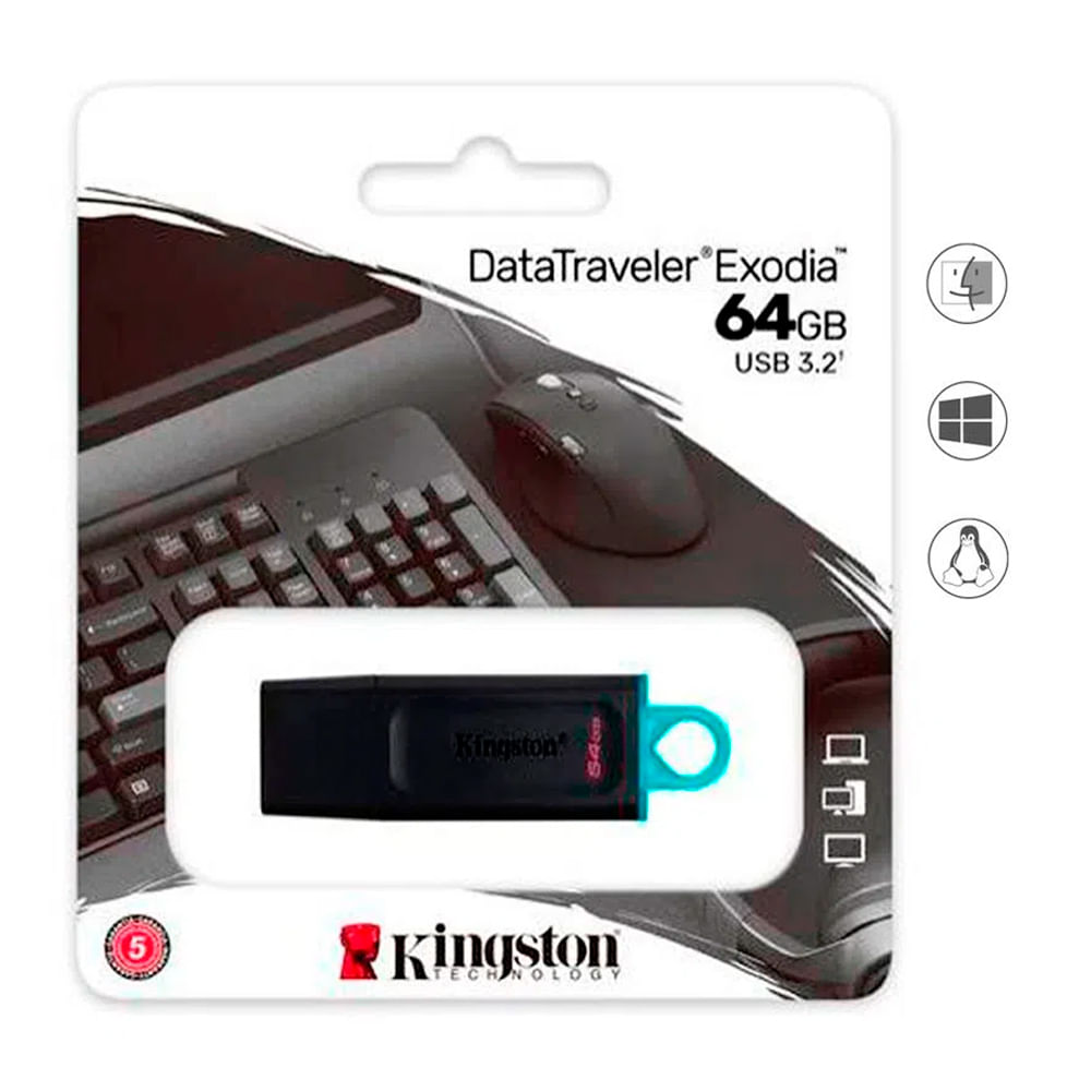MEMORIA USB KINGSTON EXODIA  64GB, 3.2