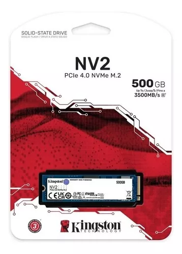 DISCO SOLIDO SSD 500GB KINGSTON NV2 PCIE 4.0 NVME M.2, 3500MB/S