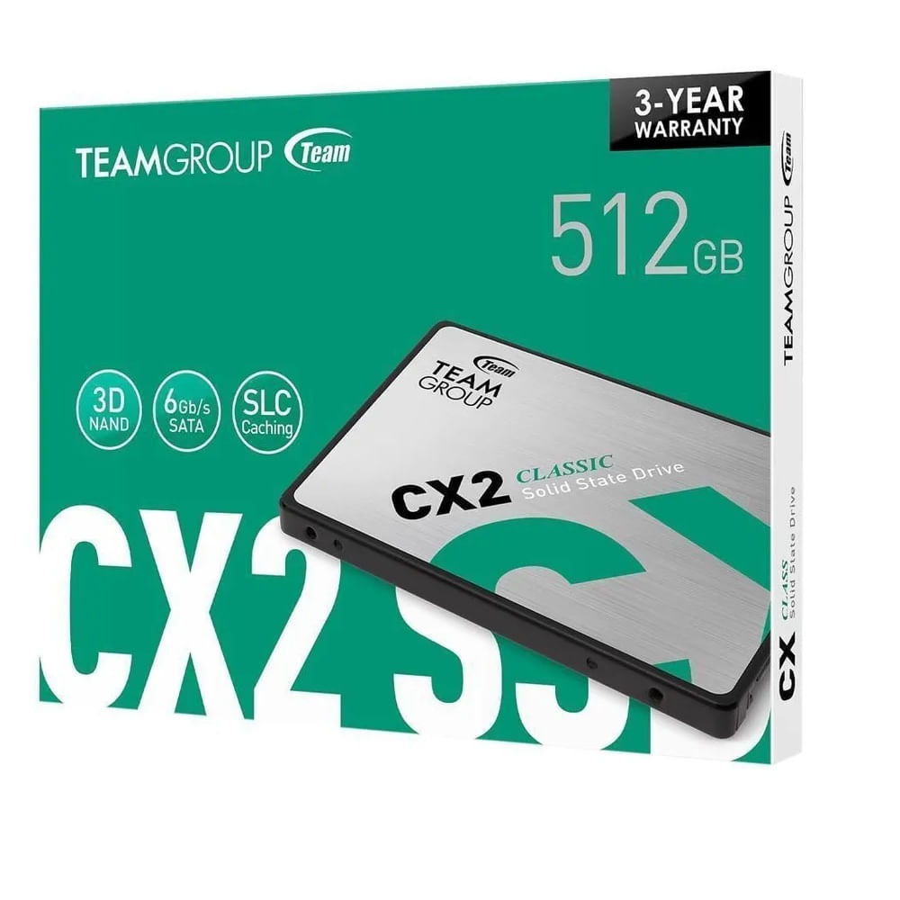 DISCO SOLIDO SSD 512GB TEAMGROUP CX2, 2.5, 6GB/S