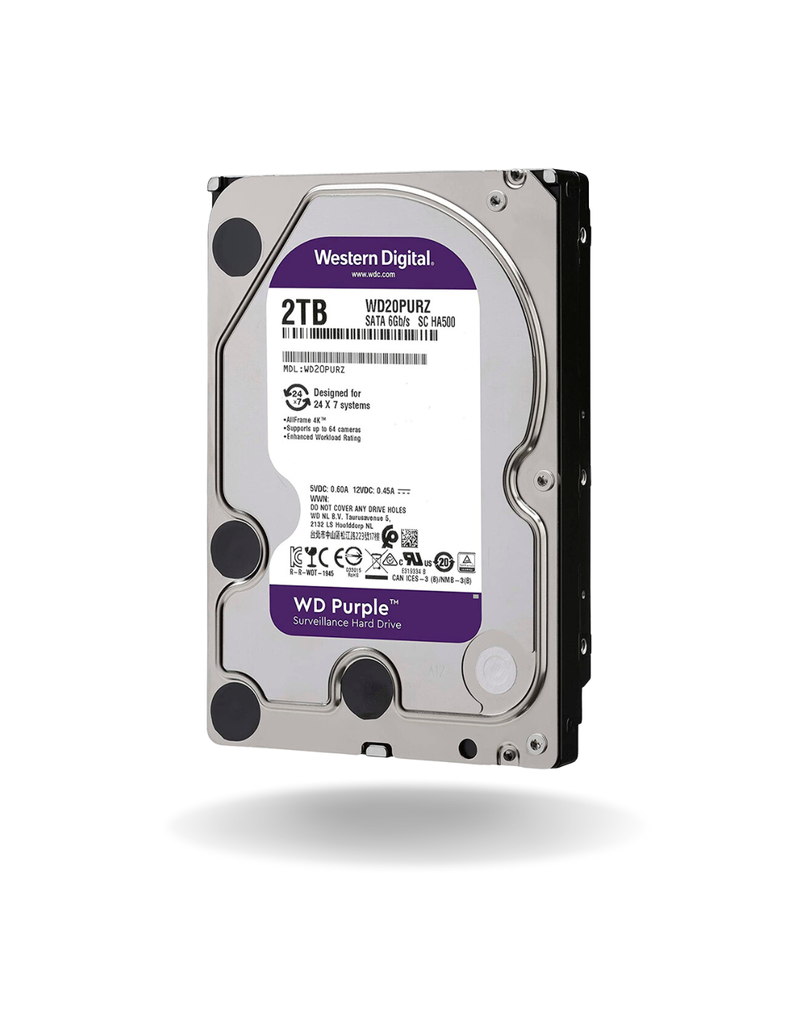 DISCO DURO PURPURA HDD 2TB WESTERN DIGITAL, PARA SISTEMAS 24/7