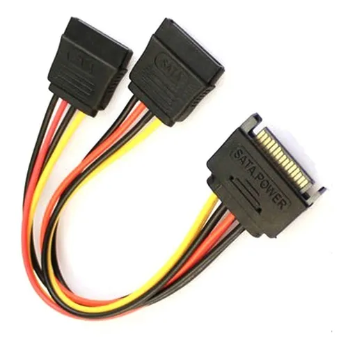 CABLE SATA 15 PIN MACHO A 2 SATA 15 PIN HEMBRA