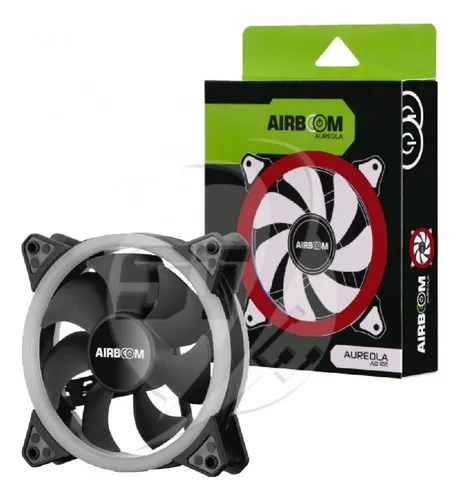 VENTILADOR PARA GABINETE GAMER, AIRBOOM AUREOLA, AB 122, 12CM, ROJO