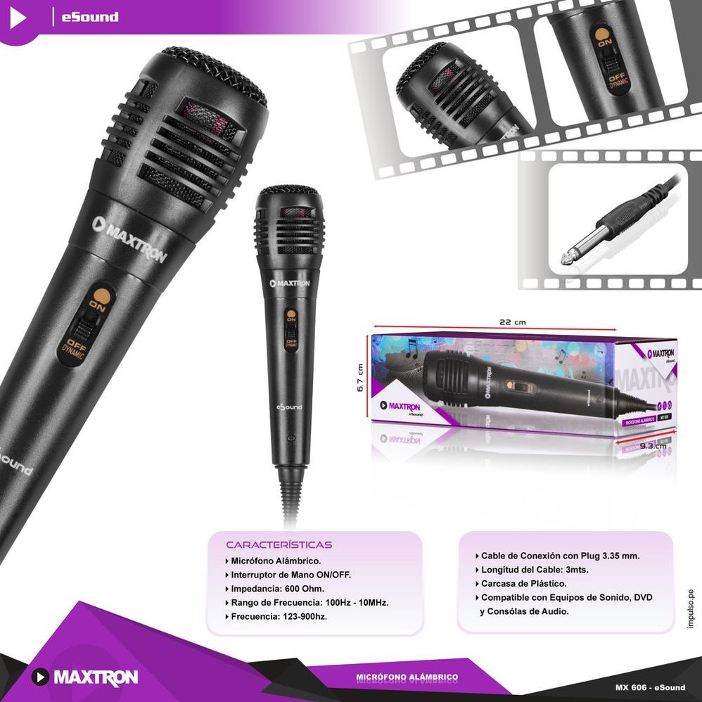 MICROFONO ALAMBRICO MAXTRON ESOUND, MX 606