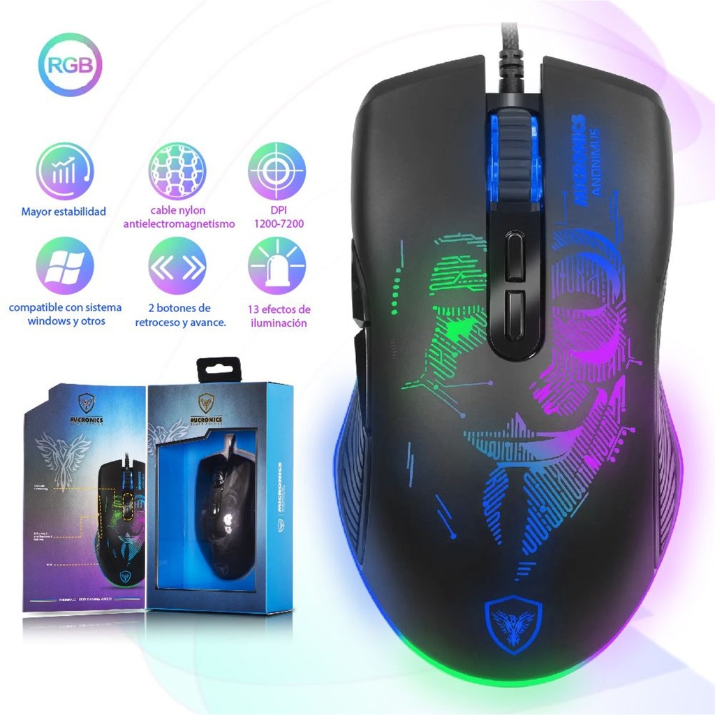 MOUSE GAMING MICRONICS ANONIMUS, MIC GM859, USB