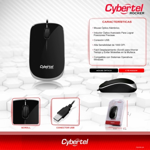 MOUSE CYBERTEL ROCKET, CYB M202